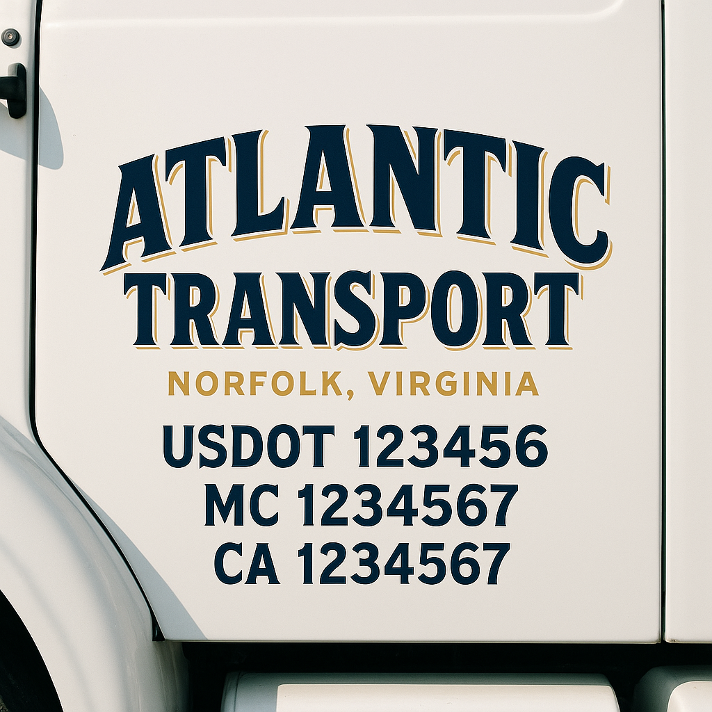 Custom Truck Door Decal Sticker Label Signs For Compliance | USDOT Truck Door Decal Lettering For Trucking & Transport Companies