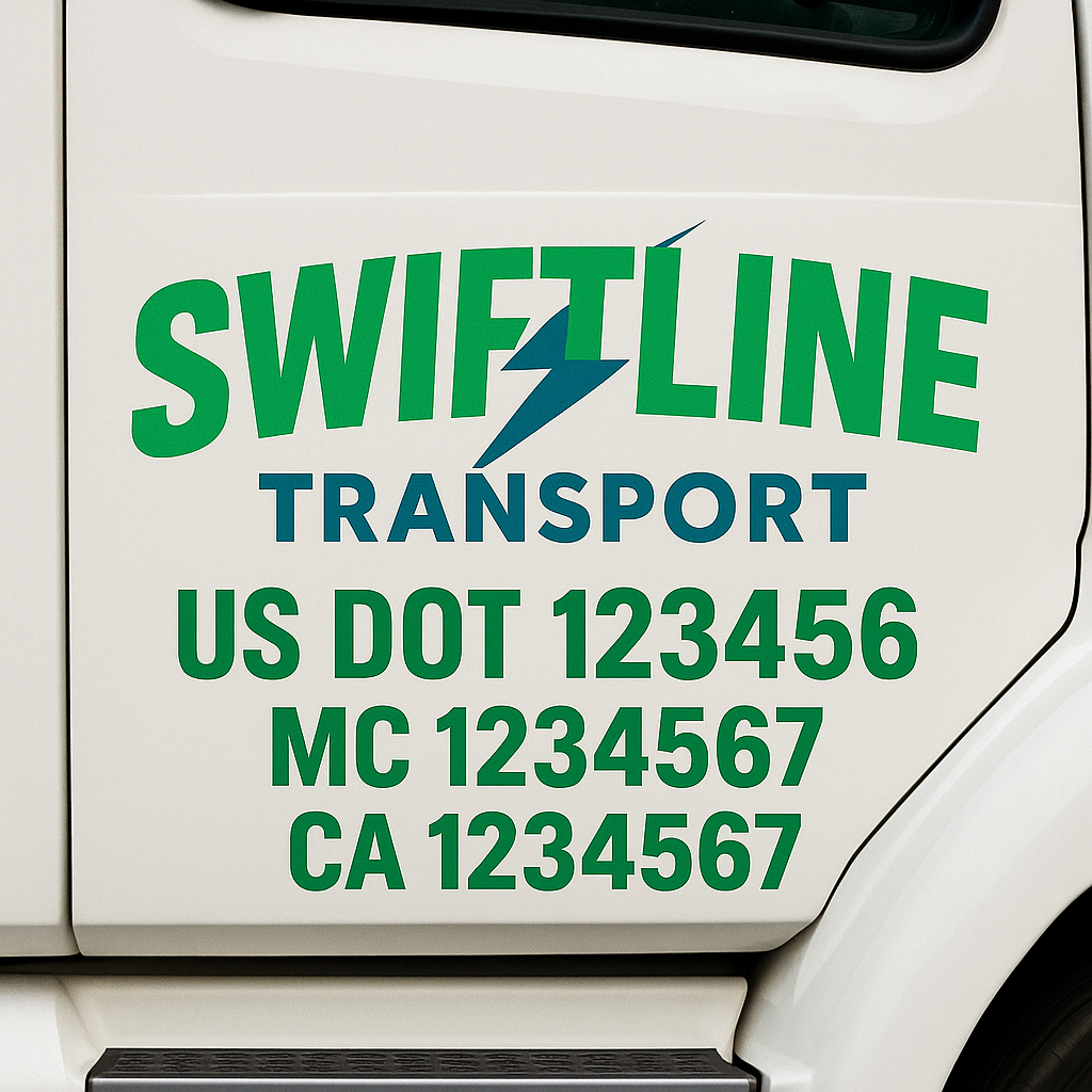 Custom Truck Door Decal Sticker Label Signs For Compliance | USDOT Truck Door Decal Lettering For Trucking & Transport Companies