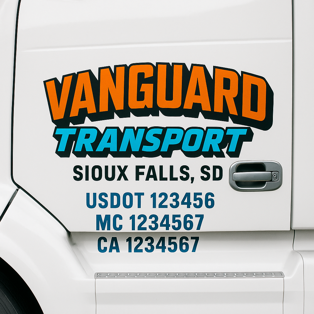 Custom Truck Door Decal Sticker Label Signs For Compliance | USDOT Truck Door Decal Lettering For Trucking & Transport Companies