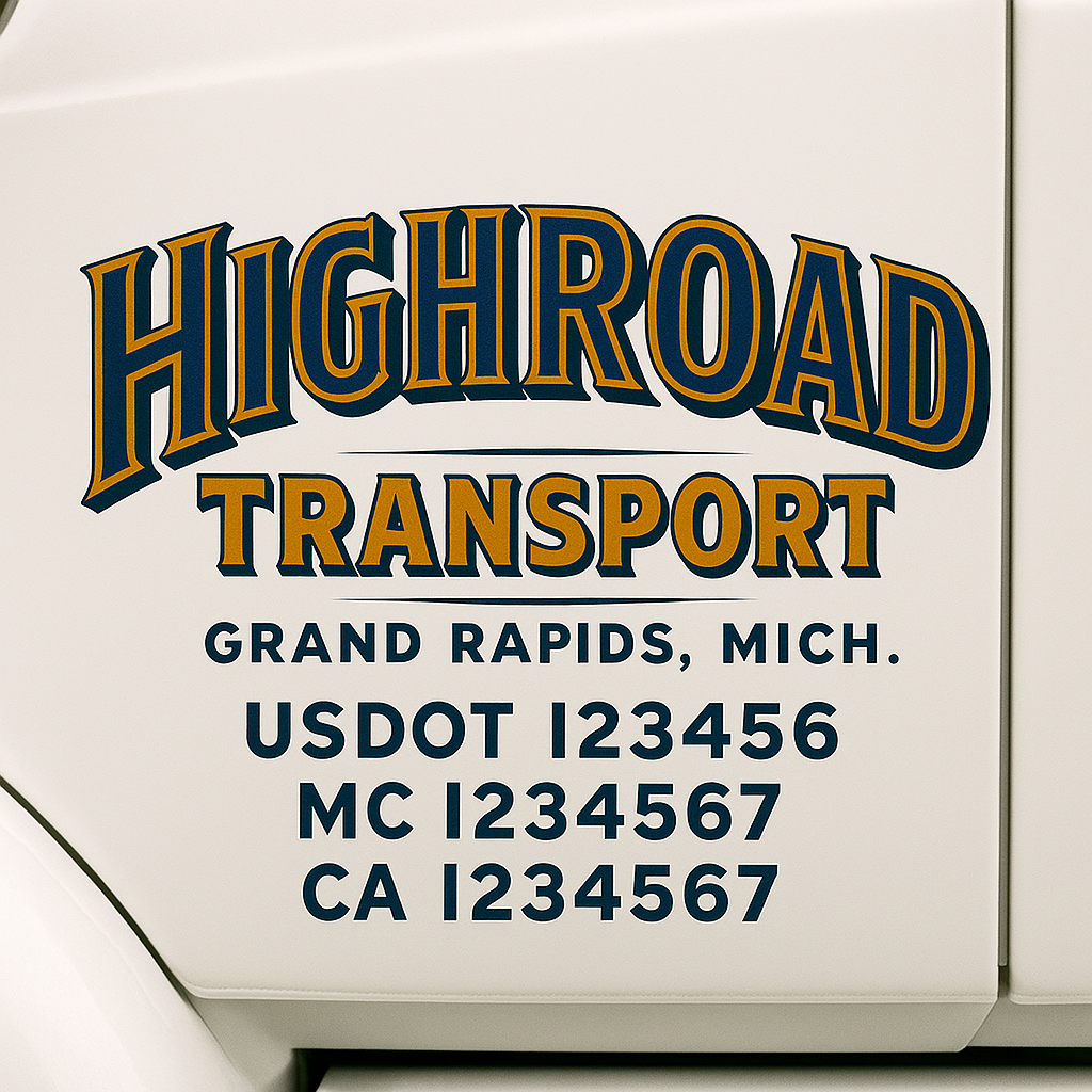 Custom Truck Door Decal Sticker Label Signs For Compliance | USDOT Truck Door Decal Lettering For Trucking & Transport Companies
