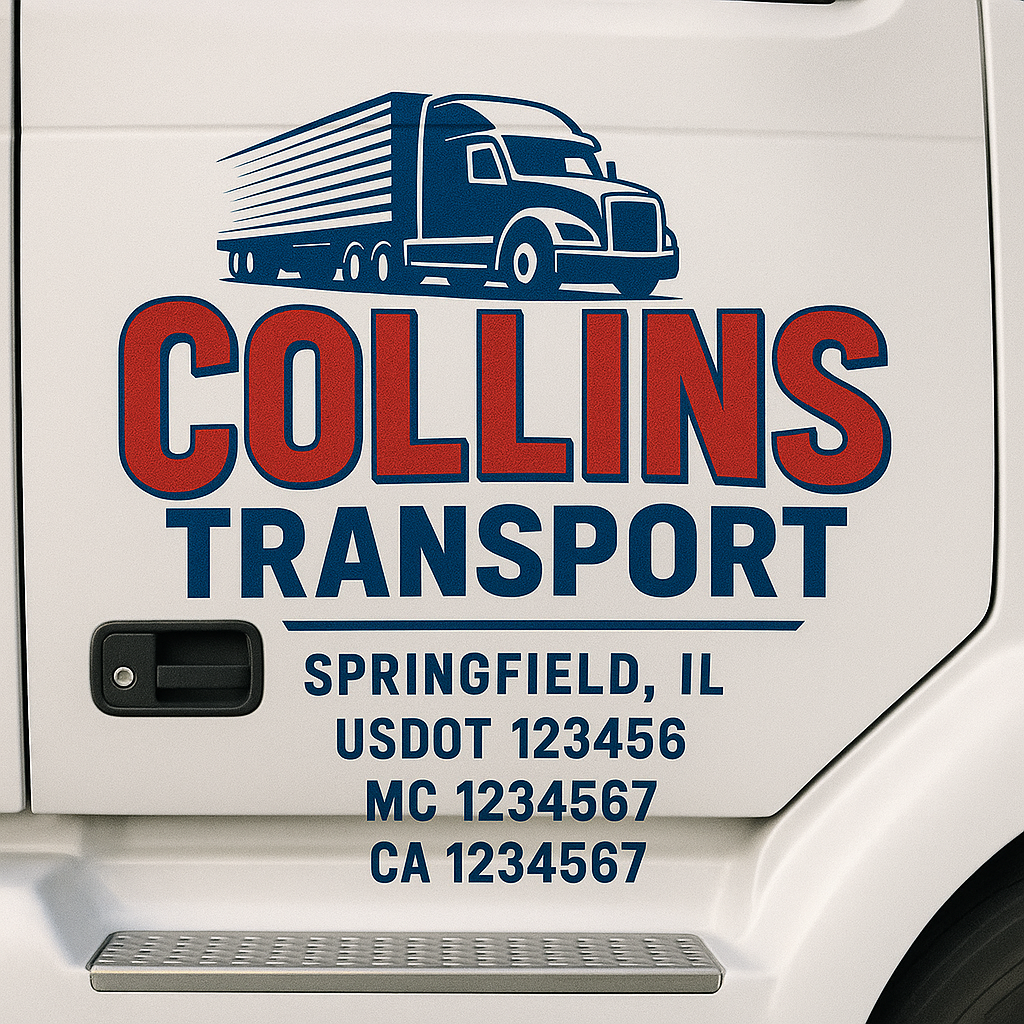 Custom Truck Door Decal Sticker Label Signs For Compliance | USDOT Truck Door Decal Lettering For Trucking & Transport Companies