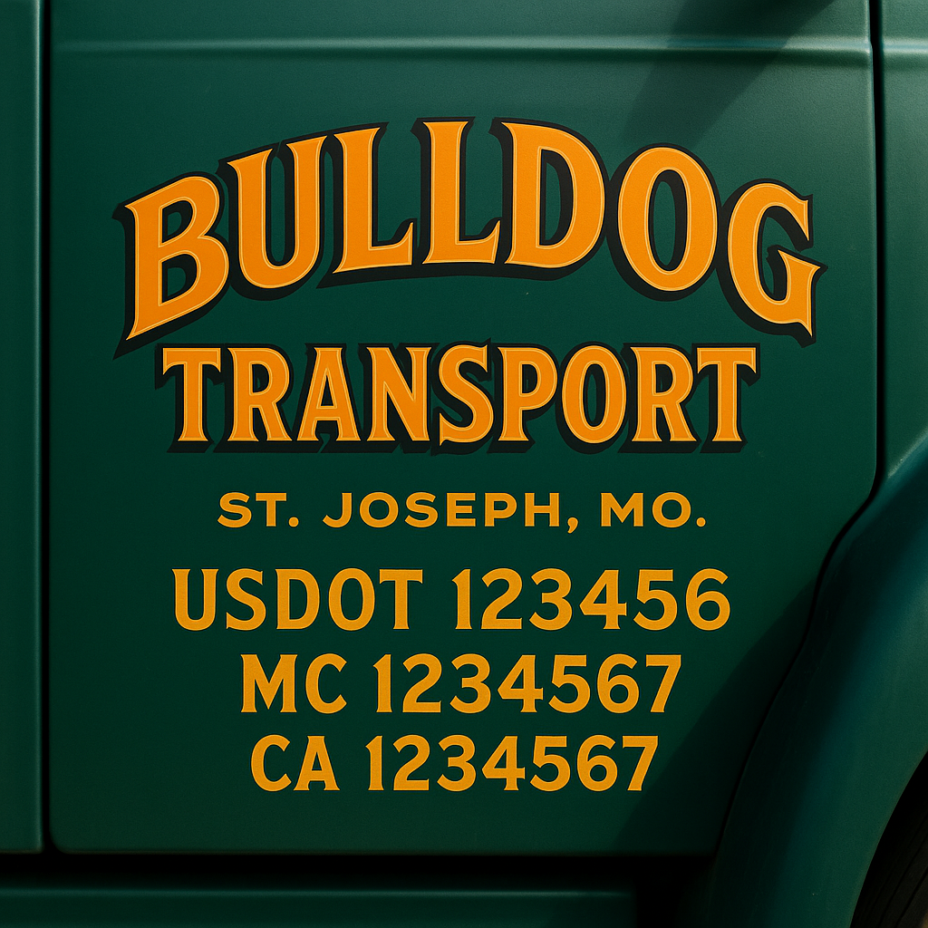 Custom Truck Door Decal Sticker Label Signs For Compliance | USDOT Truck Door Decal Lettering For Trucking & Transport Companies