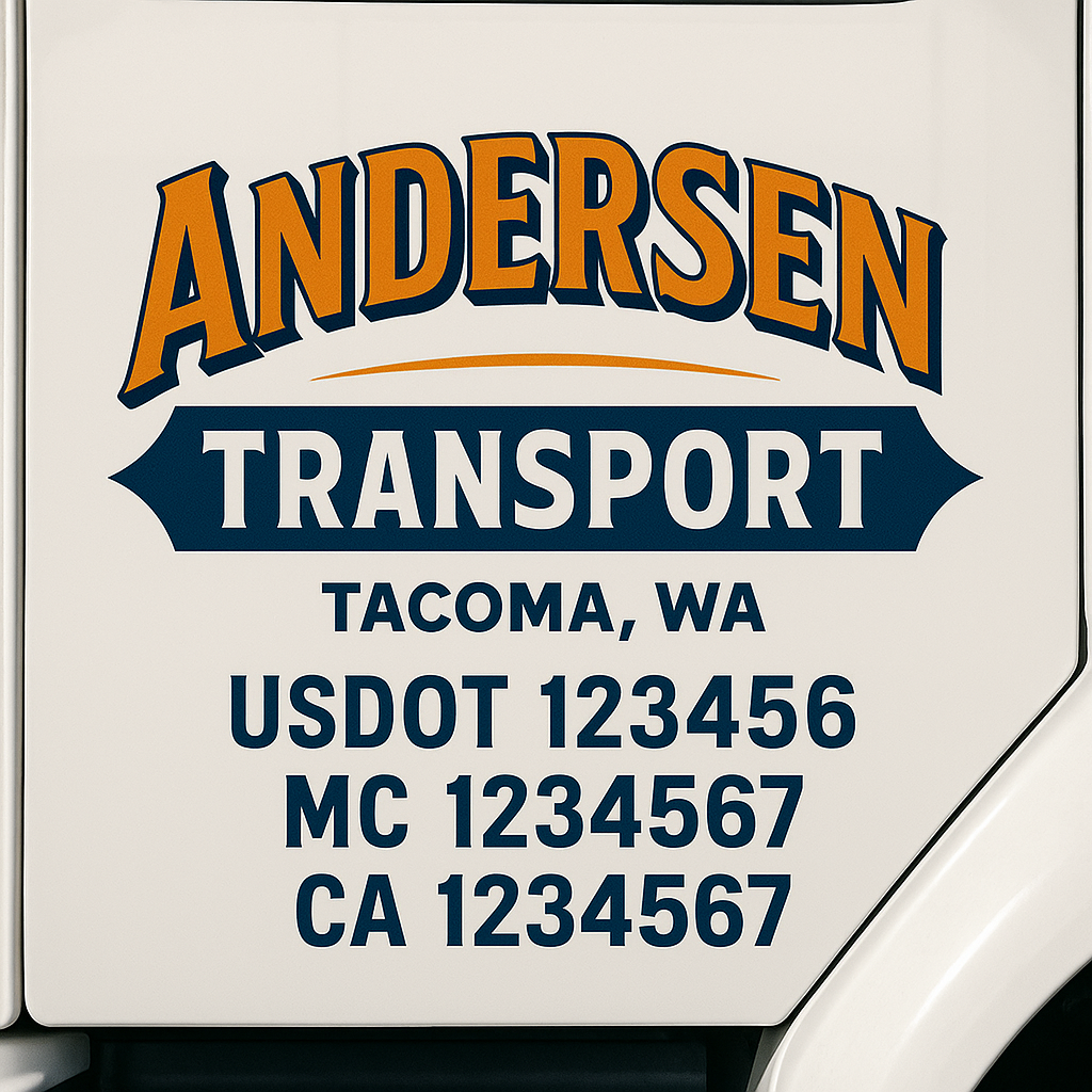 Custom Truck Door Decal Sticker Label Signs For Compliance | USDOT Truck Door Decal Lettering For Trucking & Transport Companies