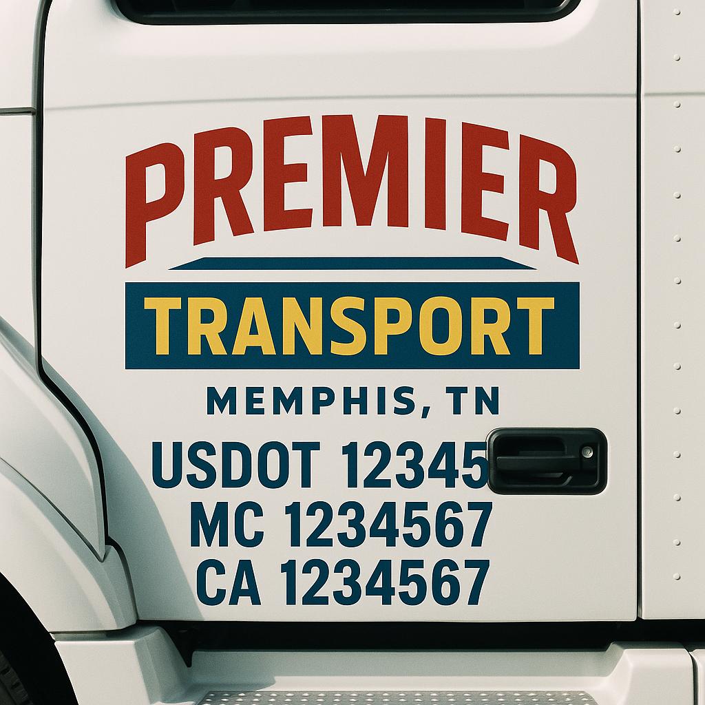 Custom Truck Door Decal Sticker Label Signs For Compliance | USDOT Truck Door Decal Lettering For Trucking & Transport Companies