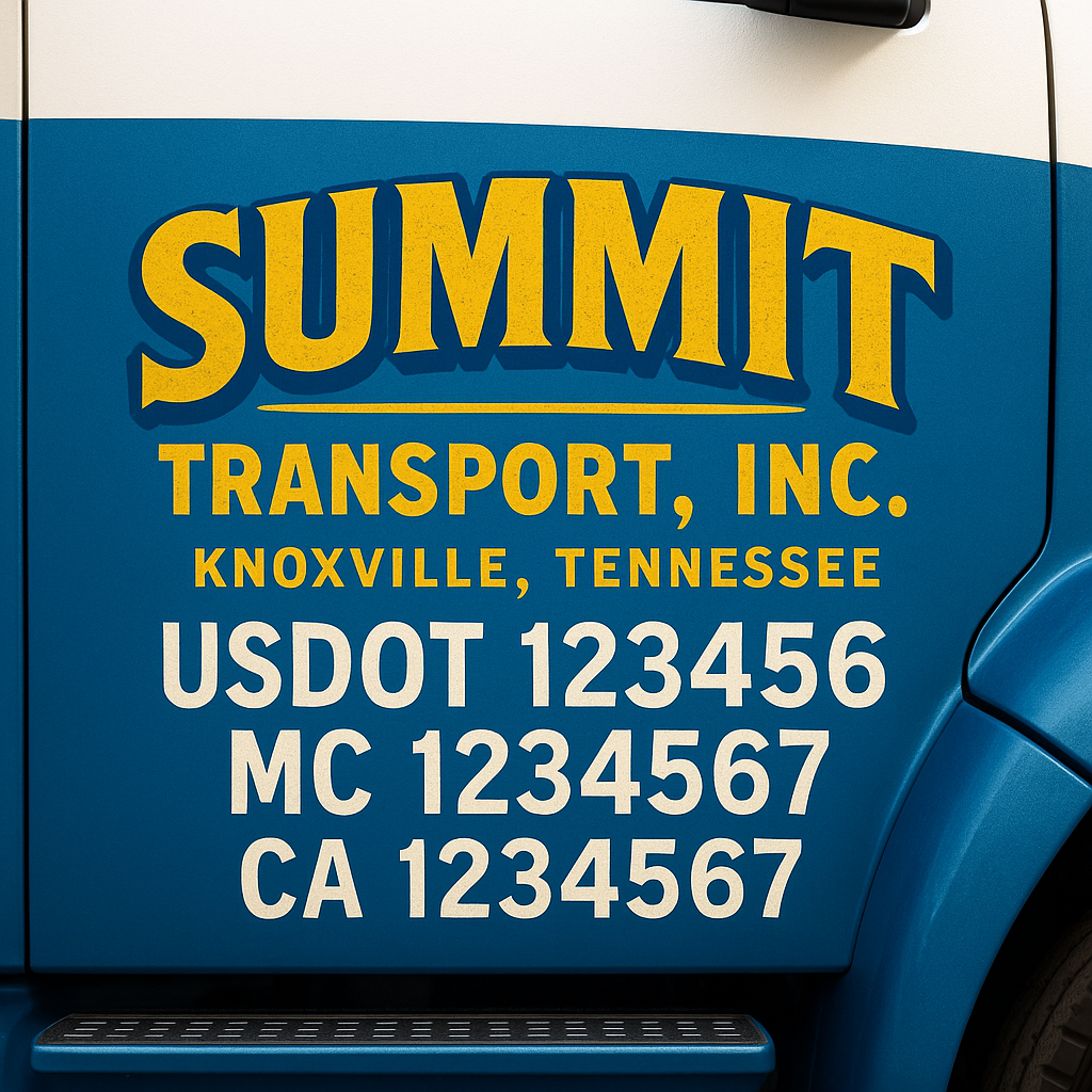 Custom Truck Door Decal Sticker Label Signs For Compliance | USDOT Truck Door Decal Lettering For Trucking & Transport Companies