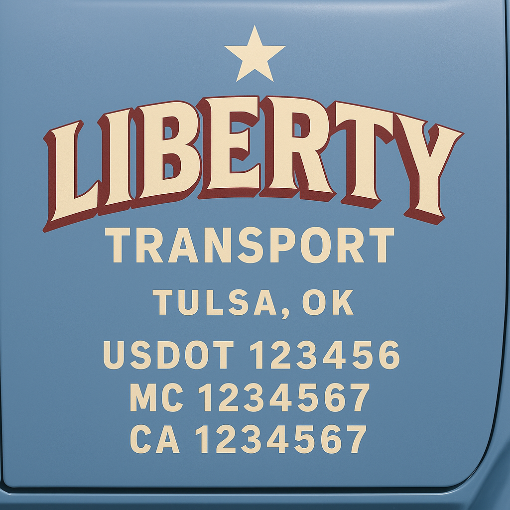Custom Truck Door Decal Sticker Label Signs For Compliance | USDOT Truck Door Decal Lettering For Trucking & Transport Companies