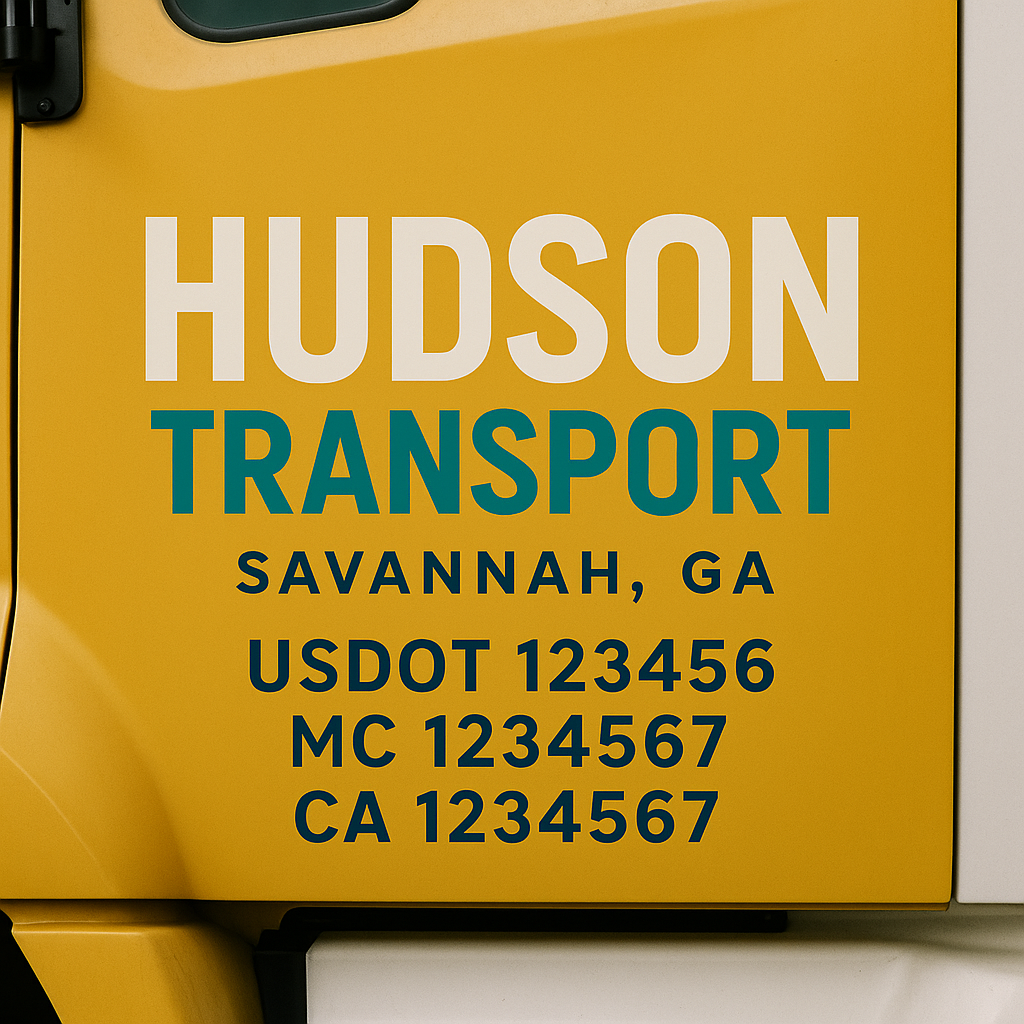Custom Truck Door Decal Sticker Label Signs For Compliance | USDOT Truck Door Decal Lettering For Trucking & Transport Companies