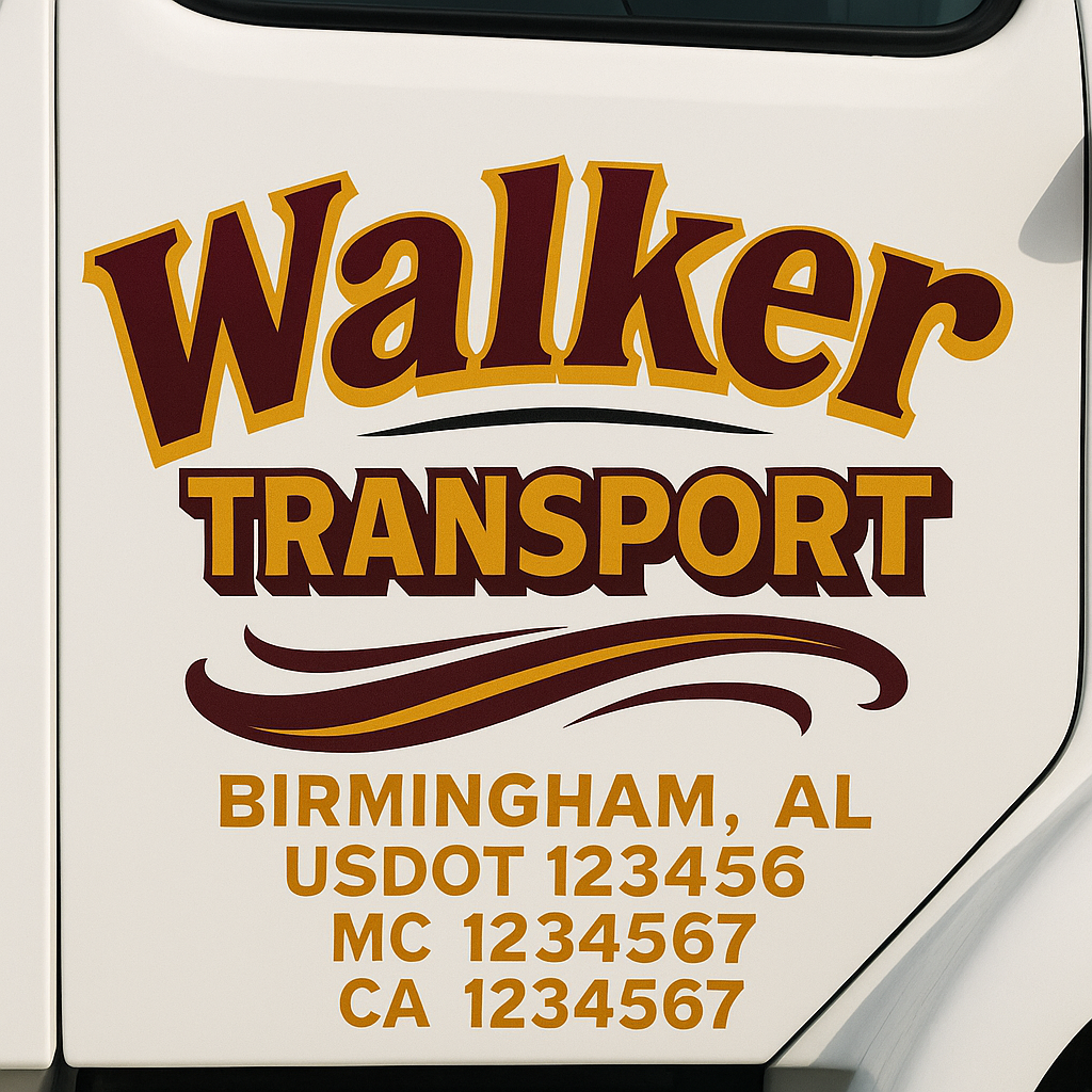 Custom Truck Door Decal Sticker Label Signs For Compliance | USDOT Truck Door Decal Lettering For Trucking & Transport Companies