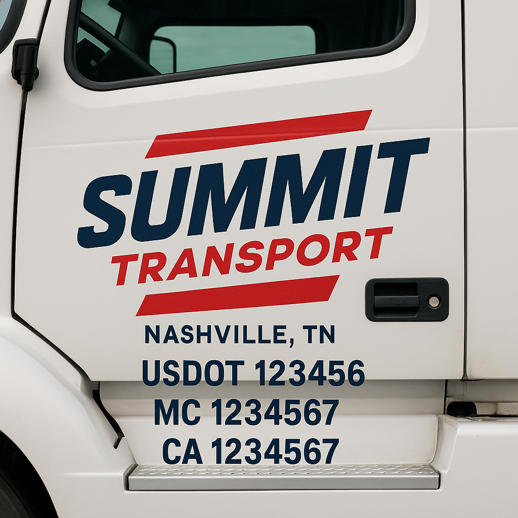 Custom Truck Door Decal Sticker Label Signs For Compliance | USDOT Truck Door Decal Lettering For Trucking & Transport Companies