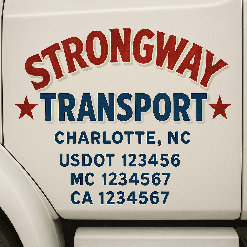 Custom Truck Door Decal Sticker Label Signs For Compliance | USDOT Truck Door Decal Lettering For Trucking & Transport Companies