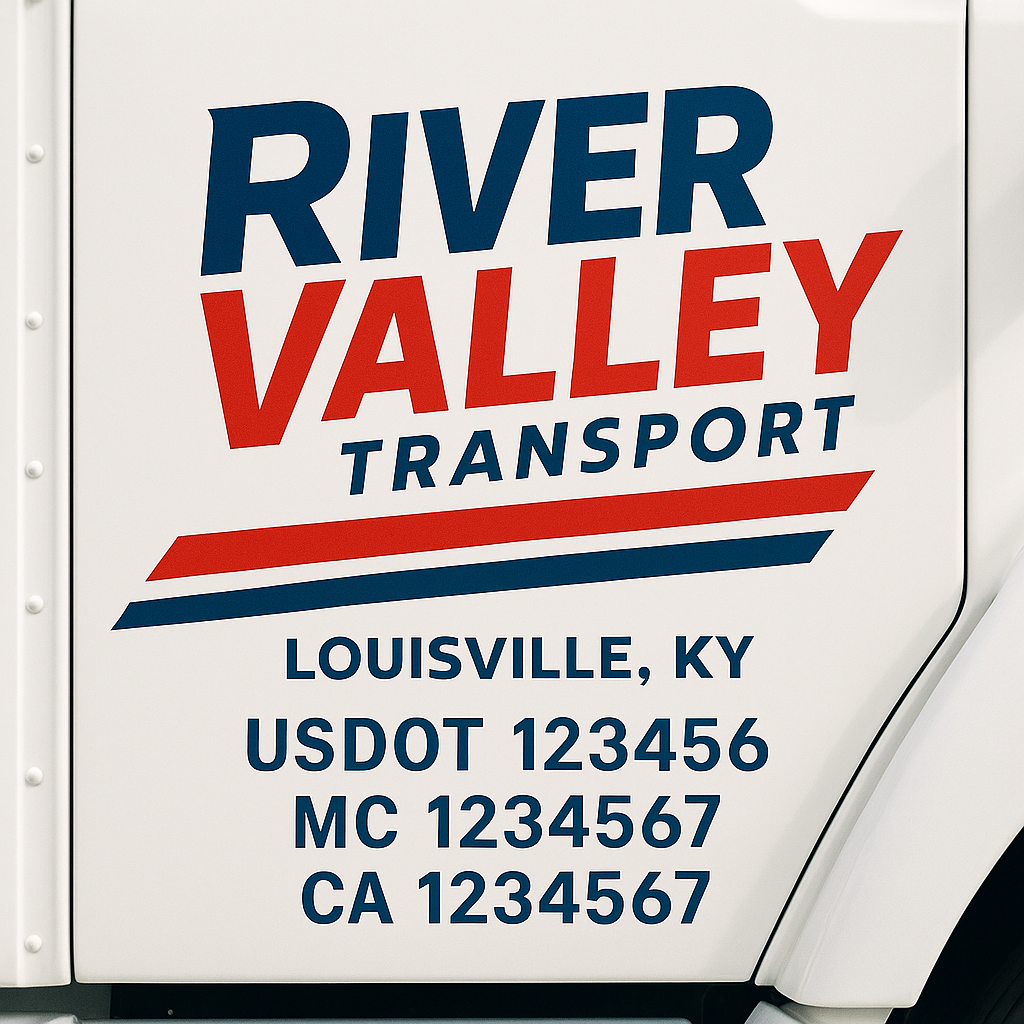 Custom Truck Door Decal Sticker Label Signs For Compliance | USDOT Truck Door Decal Lettering For Trucking & Transport Companies