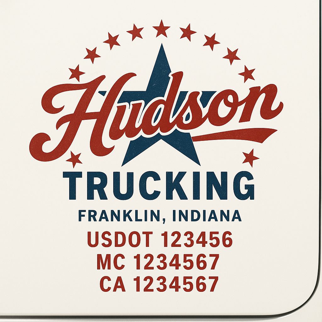 Custom Truck Door Decal Sticker Label Signs For Compliance | USDOT Truck Door Decal Lettering For Trucking & Transport Companies