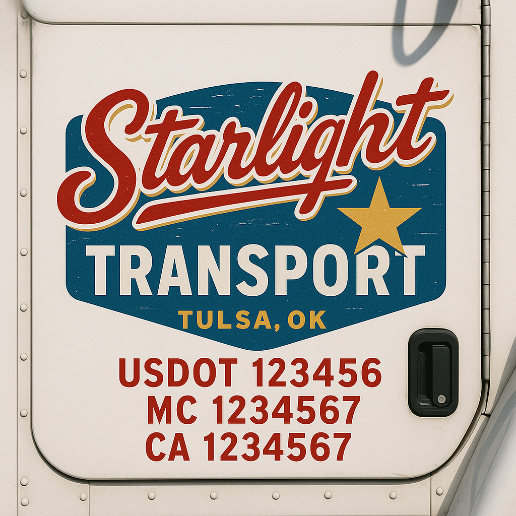 Custom Truck Door Decal Sticker Label Signs For Compliance | USDOT Truck Door Decal Lettering For Trucking & Transport Companies