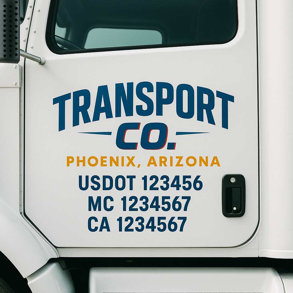 Custom Truck Door Decal Sticker Label Signs For Compliance | USDOT Truck Door Decal Lettering For Trucking & Transport Companies