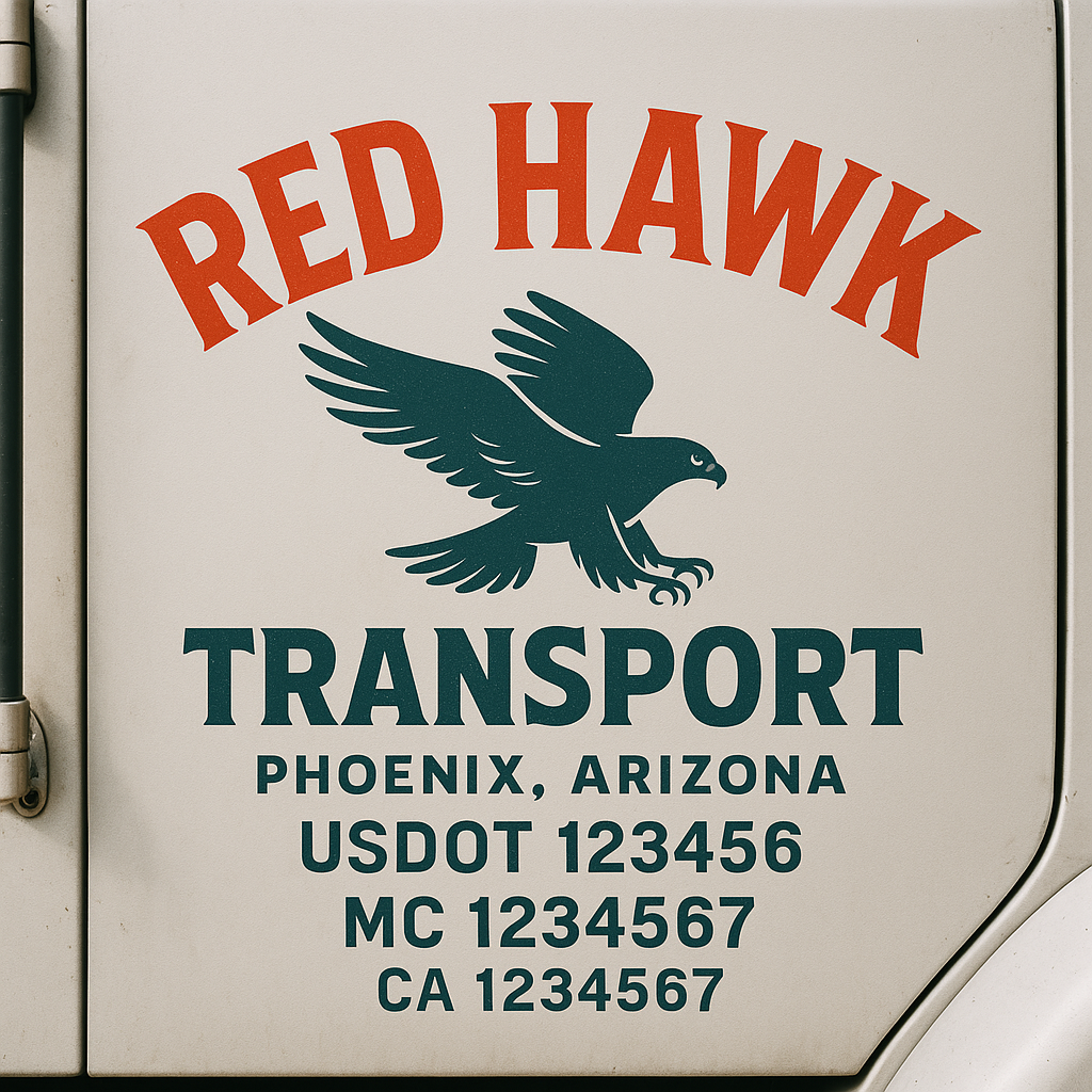 Custom Truck Door Decal Sticker Label Signs For Compliance | USDOT Truck Door Decal Lettering For Trucking & Transport Companies