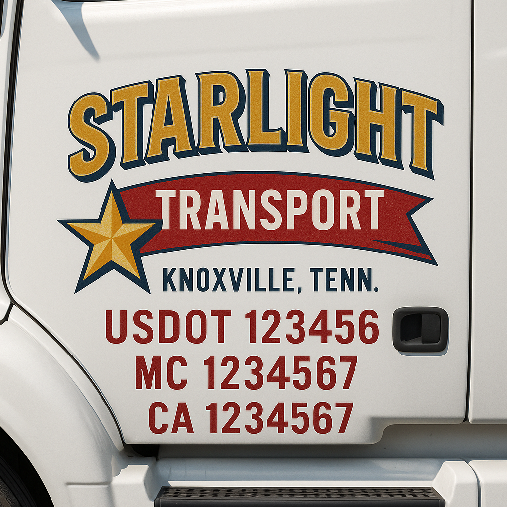 Custom Truck Door Decal Sticker Label Signs For Compliance | USDOT Truck Door Decal Lettering For Trucking & Transport Companies