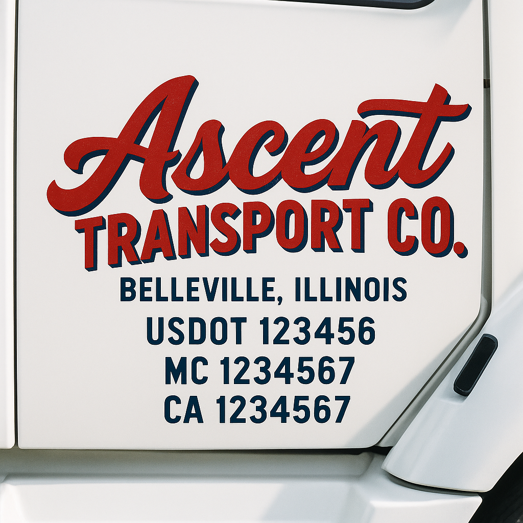 Custom Truck Door Decal Sticker Label Signs For Compliance | USDOT Truck Door Decal Lettering For Trucking & Transport Companies