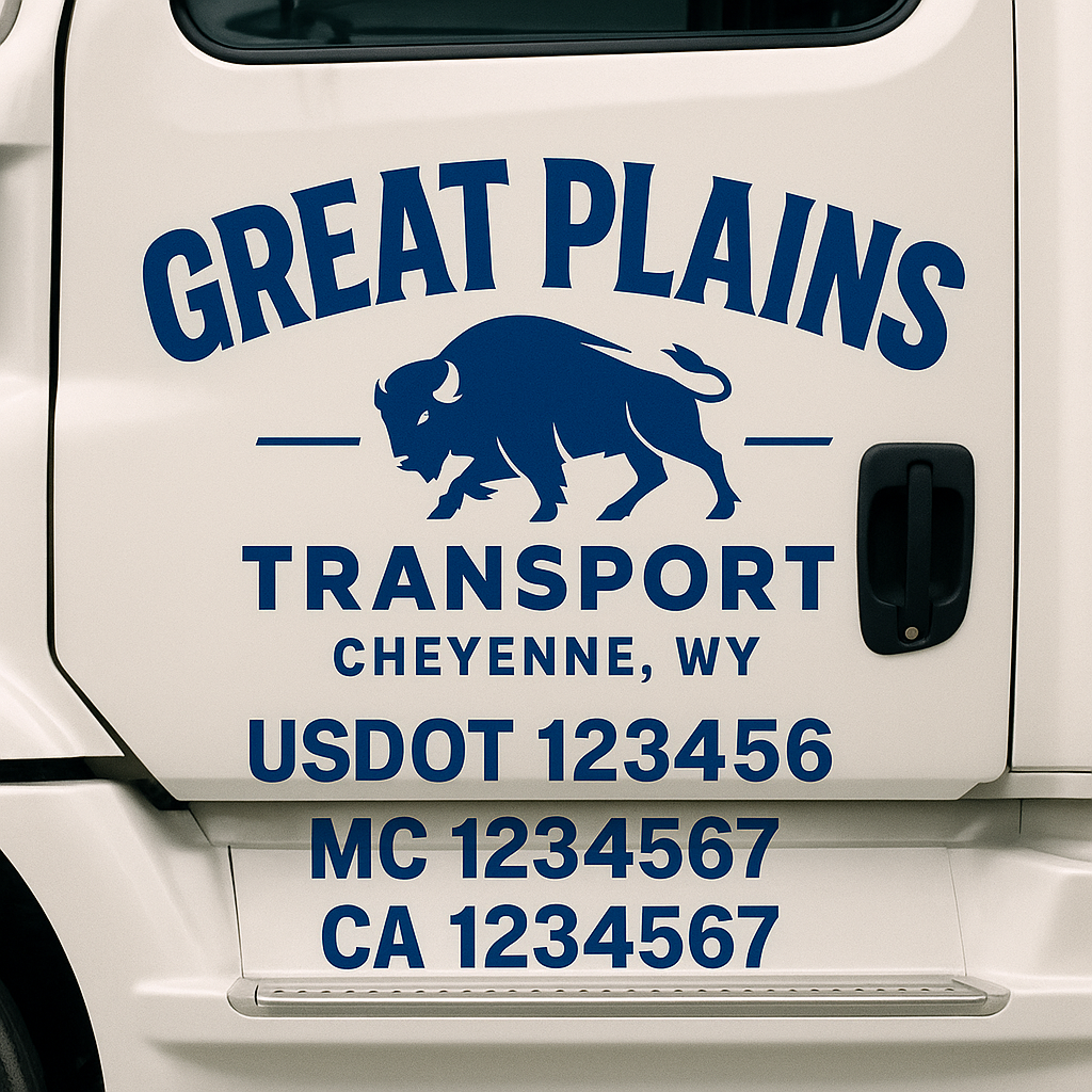 Custom Truck Door Decal Sticker Label Signs For Compliance | USDOT Truck Door Decal Lettering For Trucking & Transport Companies