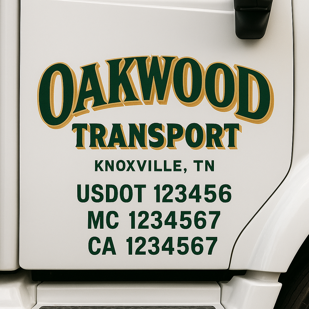 Custom Truck Door Decal Sticker Label Signs For Compliance | USDOT Truck Door Decal Lettering For Trucking & Transport Companies