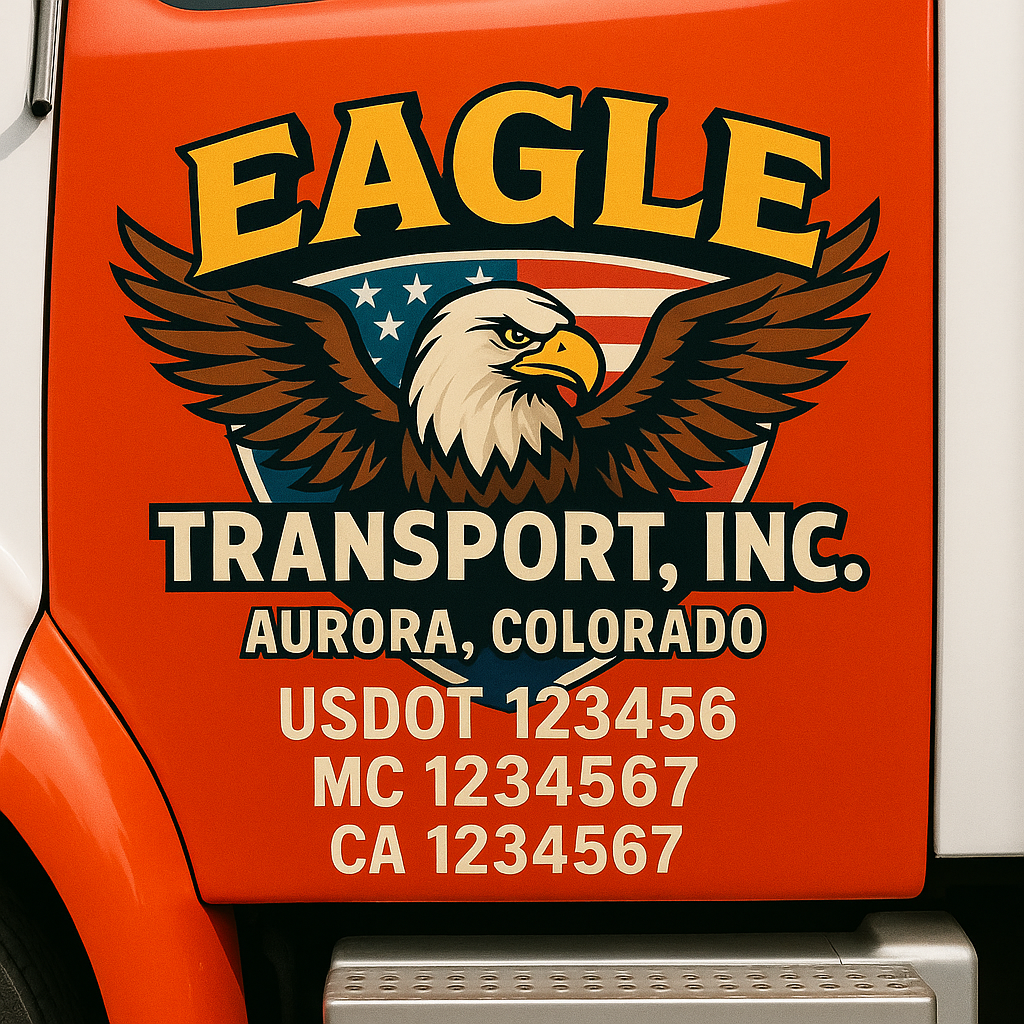 Custom Truck Door Decal Sticker Label Signs For Compliance | USDOT Truck Door Decal Lettering For Trucking & Transport Companies