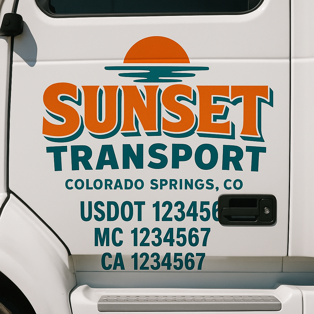 Custom Truck Door Decal Sticker Label Signs For Compliance | USDOT Truck Door Decal Lettering For Trucking & Transport Companies