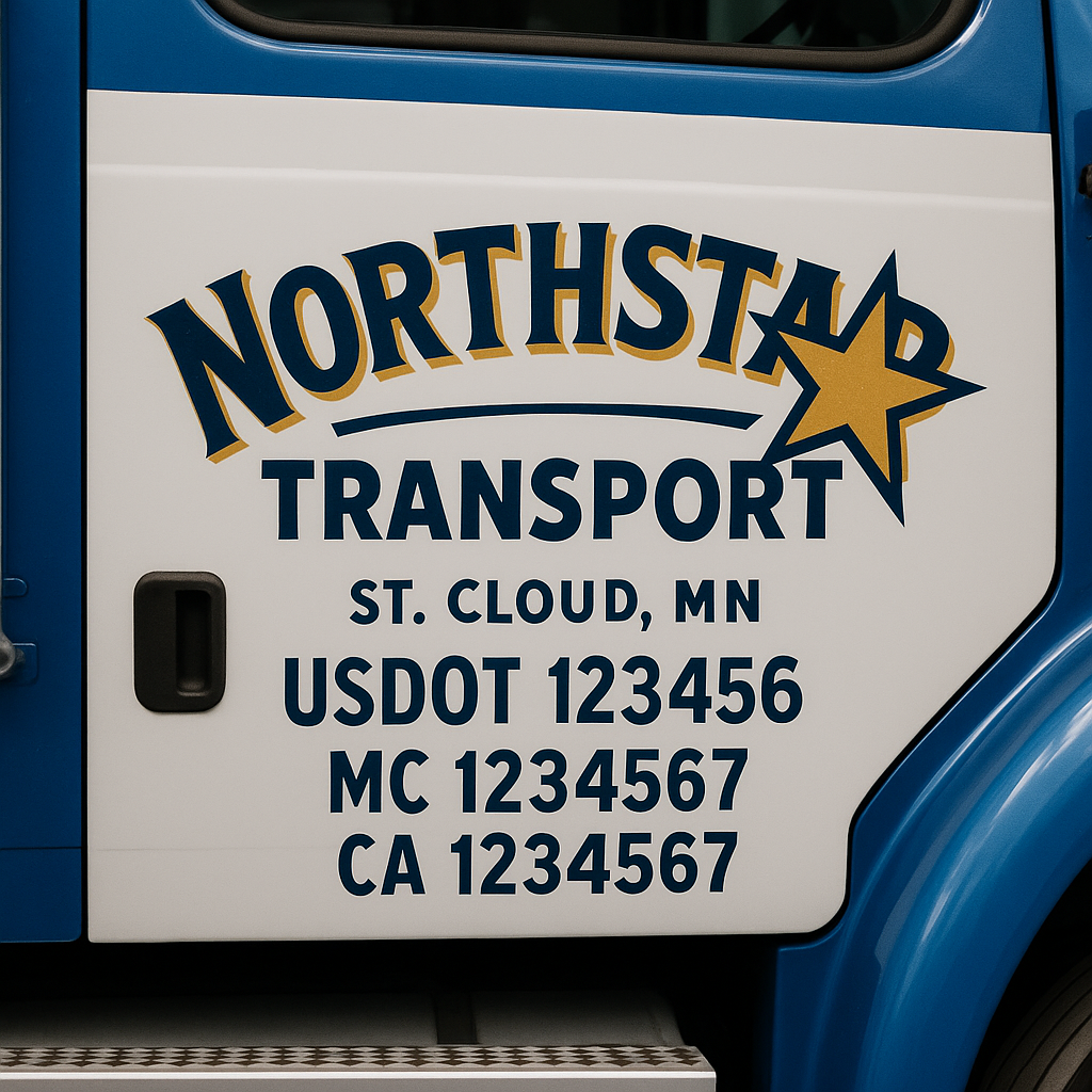 Custom Truck Door Decal Sticker Label Signs For Compliance | USDOT Truck Door Decal Lettering For Trucking & Transport Companies