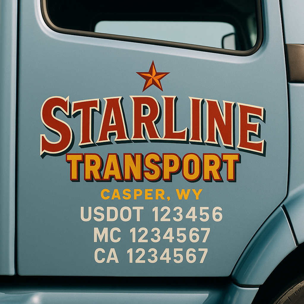 Custom Truck Door Decal Sticker Label Signs For Compliance | USDOT Truck Door Decal Lettering For Trucking & Transport Companies