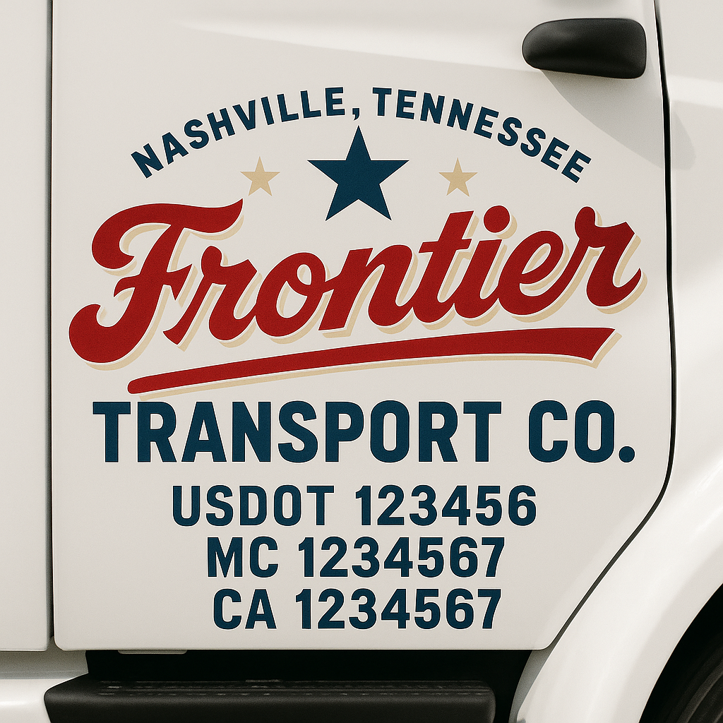 Custom Truck Door Decal Sticker Label Signs For Compliance | USDOT Truck Door Decal Lettering For Trucking & Transport Companies