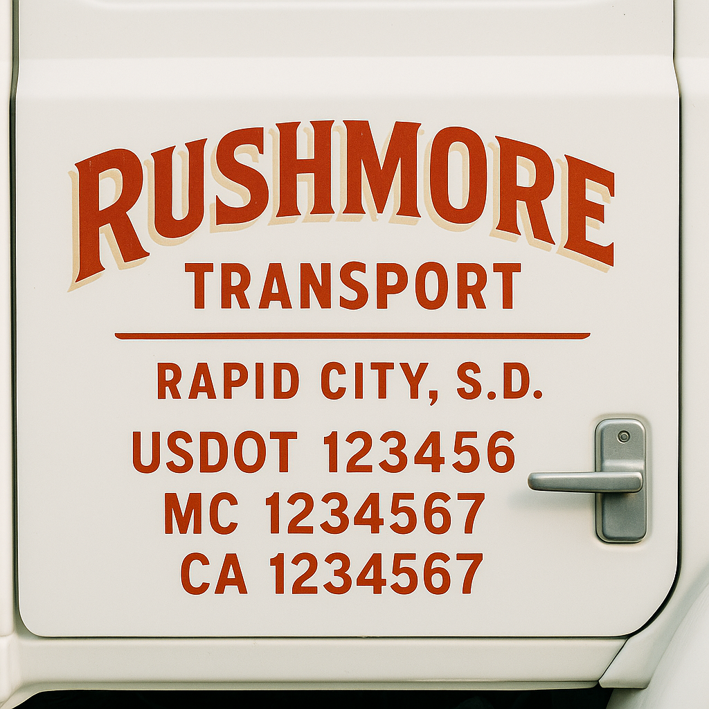 Custom Truck Door Decal Sticker Label Signs For Compliance | USDOT Truck Door Decal Lettering For Trucking & Transport Companies
