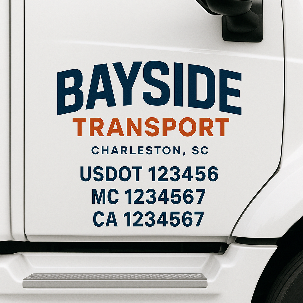 Custom Truck Door Decal Sticker Label Signs For Compliance | USDOT Truck Door Decal Lettering For Trucking & Transport Companies