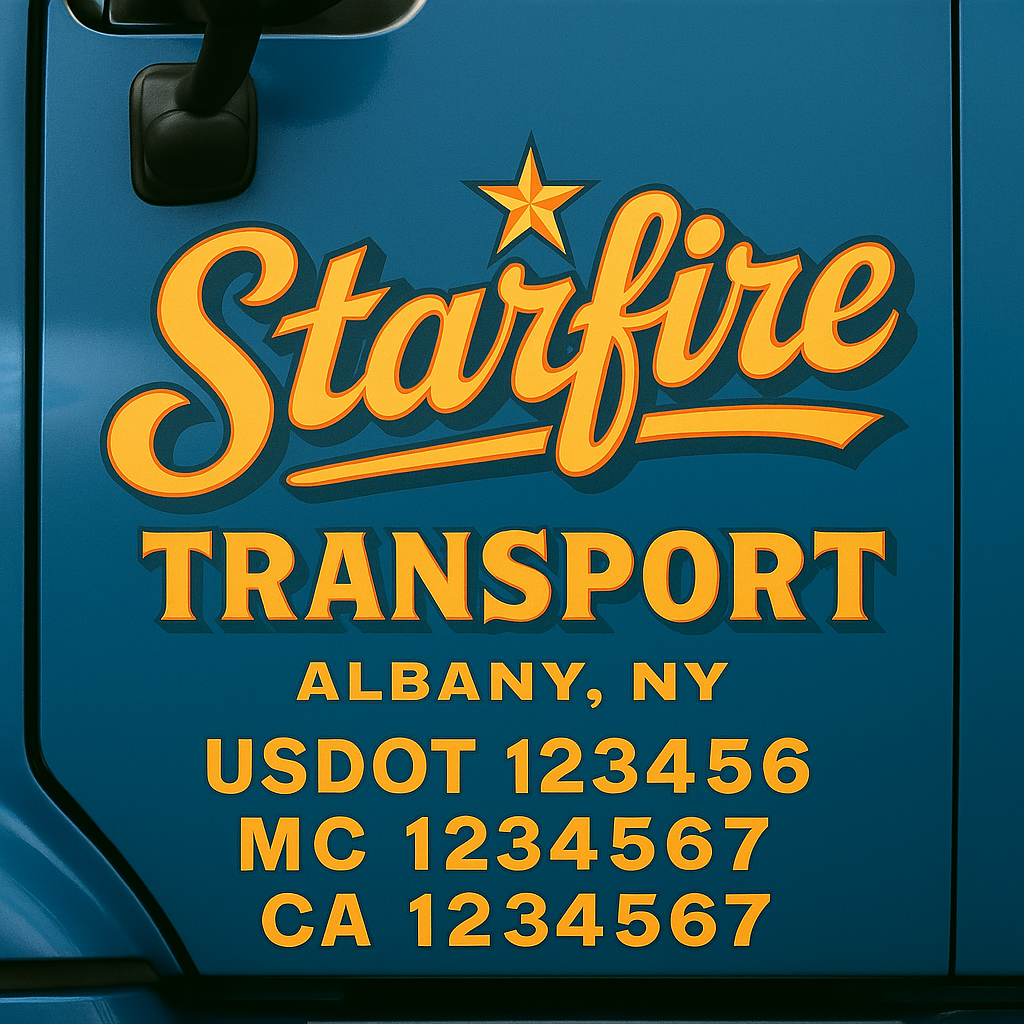 Custom Truck Door Decal Sticker Label Signs For Compliance | USDOT Truck Door Decal Lettering For Trucking & Transport Companies
