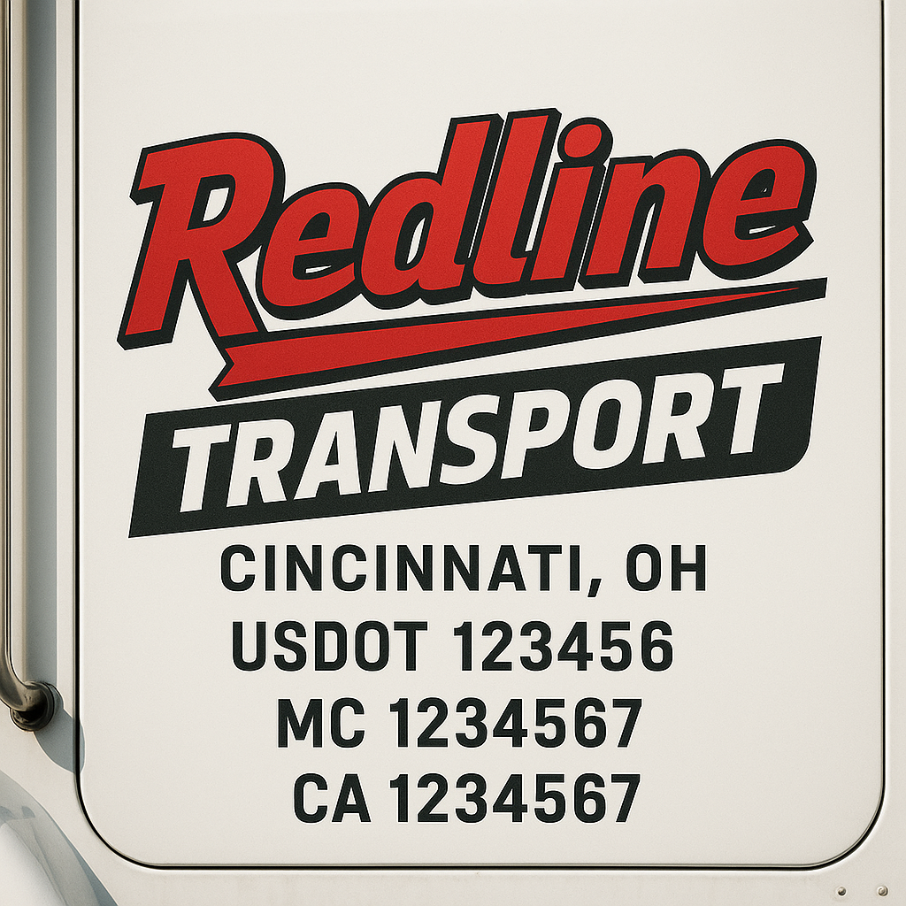 Custom Truck Door Decal Sticker Label Signs For Compliance | USDOT Truck Door Decal Lettering For Trucking & Transport Companies