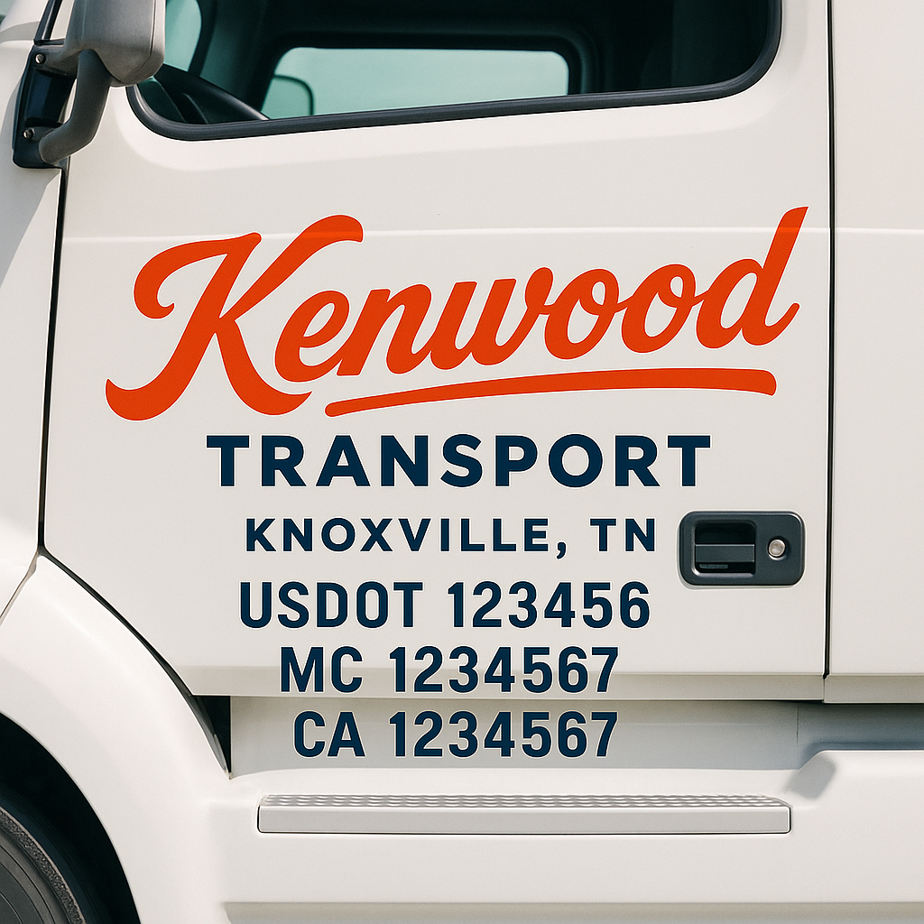 Custom Truck Door Decal Sticker Label Signs For Compliance | USDOT Truck Door Decal Lettering For Trucking & Transport Companies