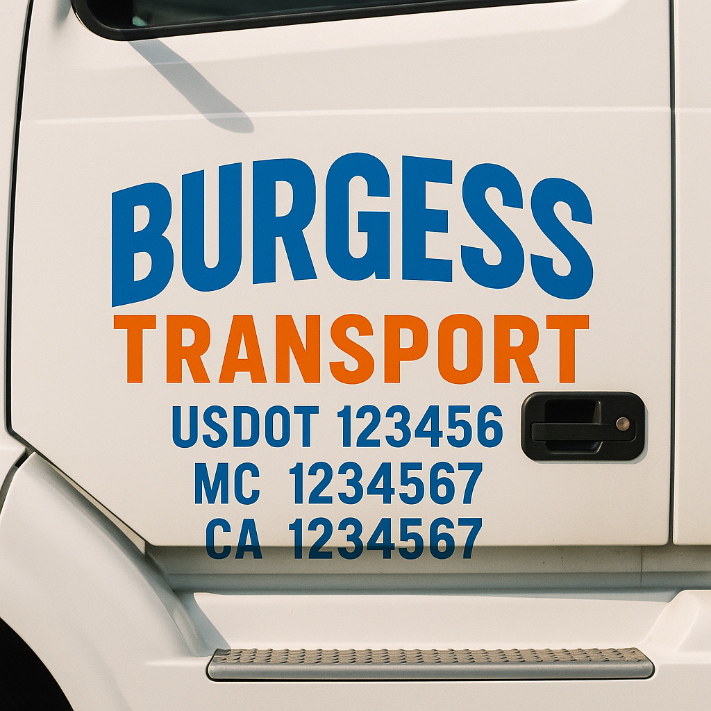 Custom Truck Door Decal Sticker Label Signs For Compliance | USDOT Truck Door Decal Lettering For Trucking & Transport Companies