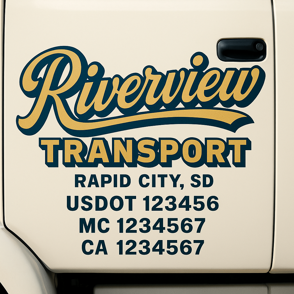 Custom Truck Door Decal Sticker Label Signs For Compliance | USDOT Truck Door Decal Lettering For Trucking & Transport Companies