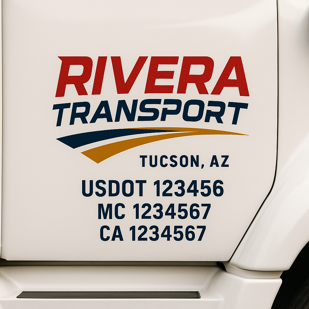 Custom Truck Door Decal Sticker Label Signs For Compliance | USDOT Truck Door Decal Lettering For Trucking & Transport Companies