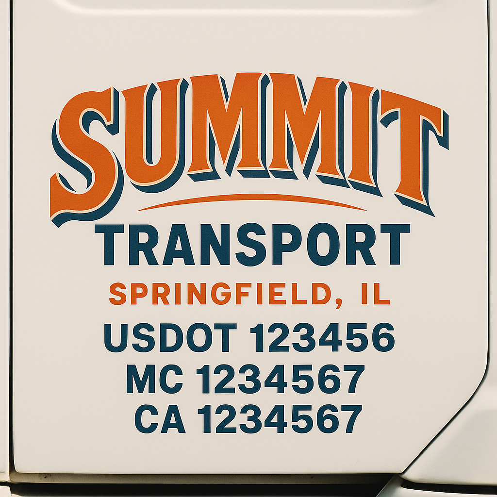 Custom Truck Door Decal Sticker Label Signs For Compliance | USDOT Truck Door Decal Lettering For Trucking & Transport Companies