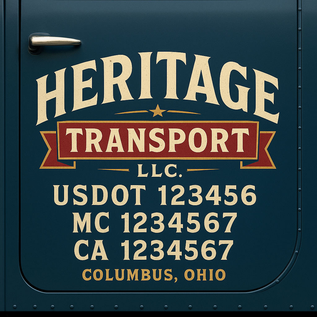 Custom Truck Door Decal Sticker Label Signs For Compliance | USDOT Truck Door Decal Lettering For Trucking & Transport Companies
