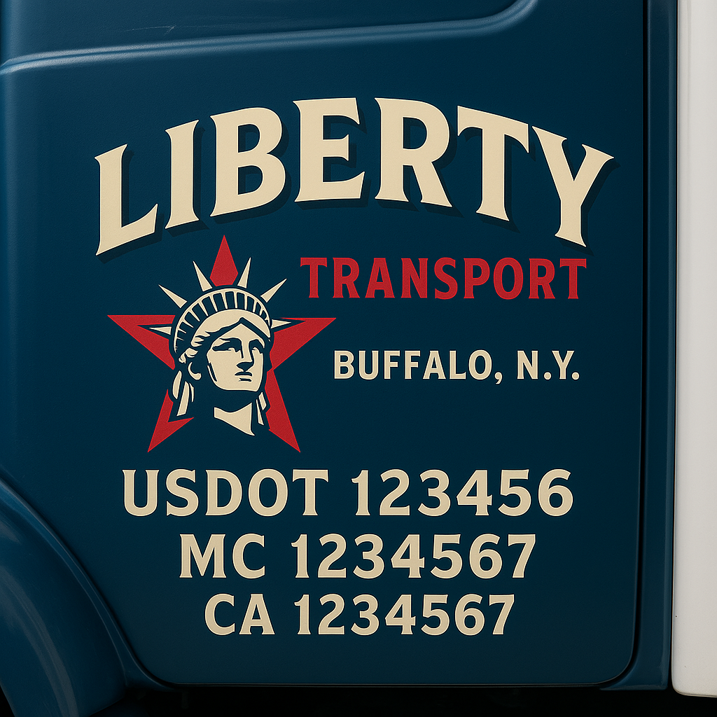 Custom Truck Door Decal Sticker Label Signs For Compliance | USDOT Truck Door Decal Lettering For Trucking & Transport Companies