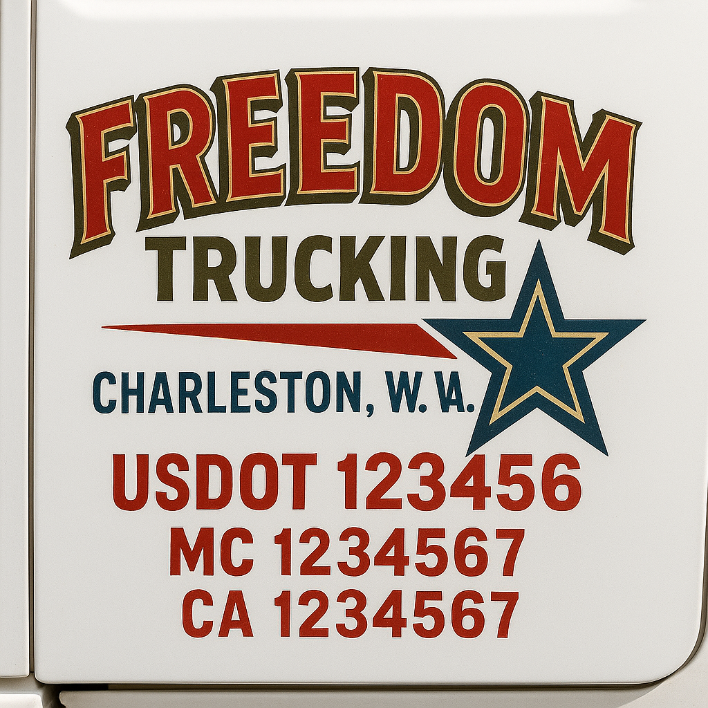 Custom Truck Door Decal Sticker Label Signs For Compliance | USDOT Truck Door Decal Lettering For Trucking & Transport Companies