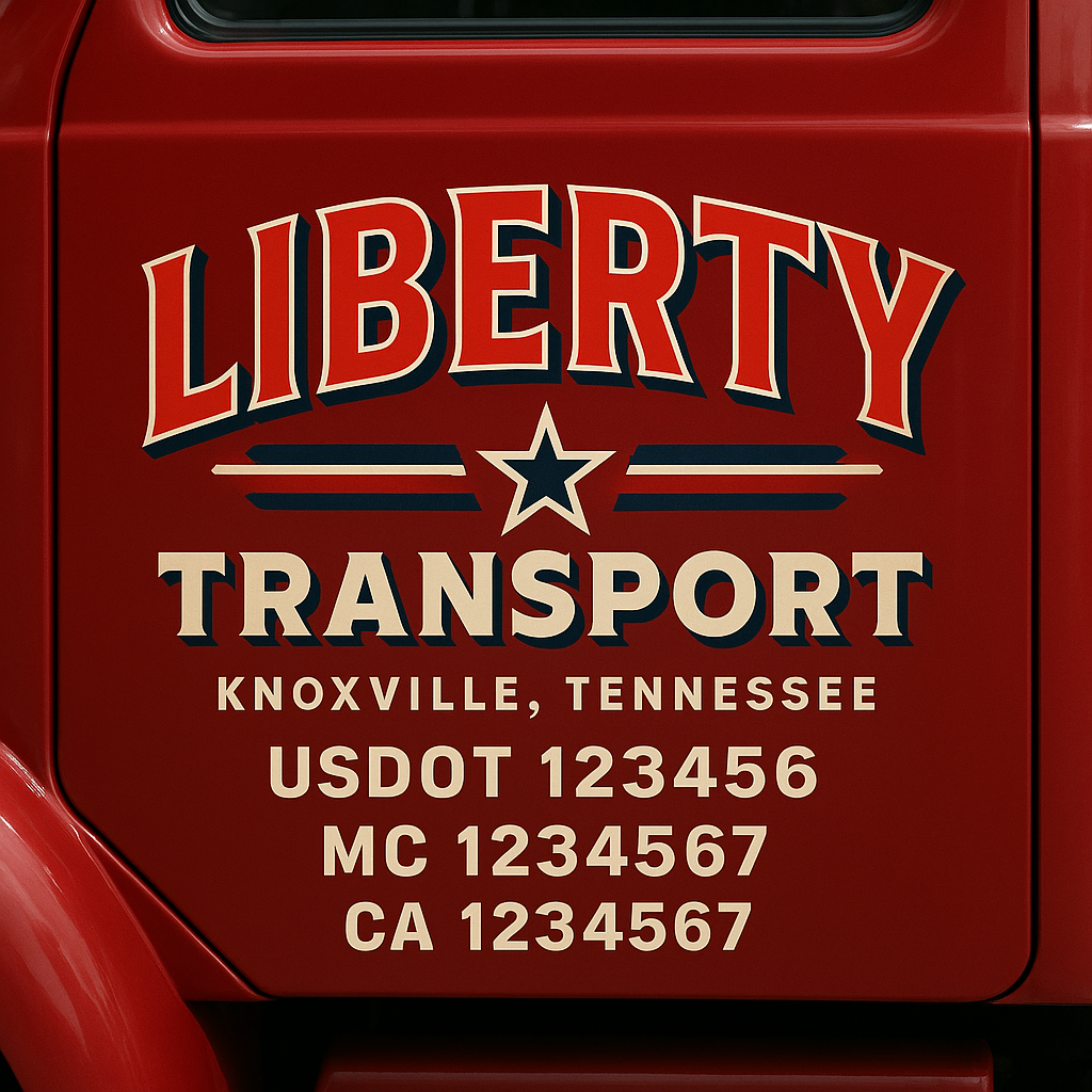Custom Truck Door Decal Sticker Label Signs For Compliance | USDOT Truck Door Decal Lettering For Trucking & Transport Companies