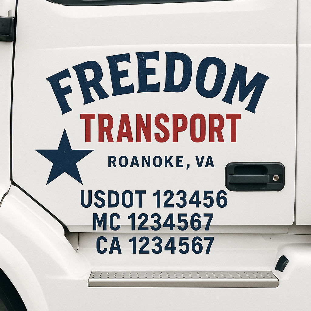 Custom Truck Door Decal Sticker Label Signs For Compliance | USDOT Truck Door Decal Lettering For Trucking & Transport Companies