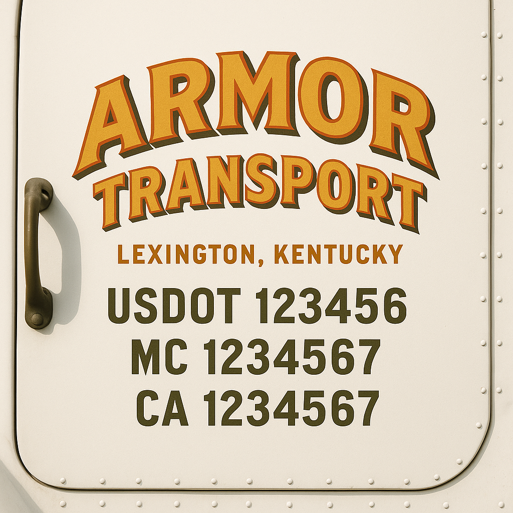 Custom Truck Door Decal Sticker Label Signs For Compliance | USDOT Truck Door Decal Lettering For Trucking & Transport Companies