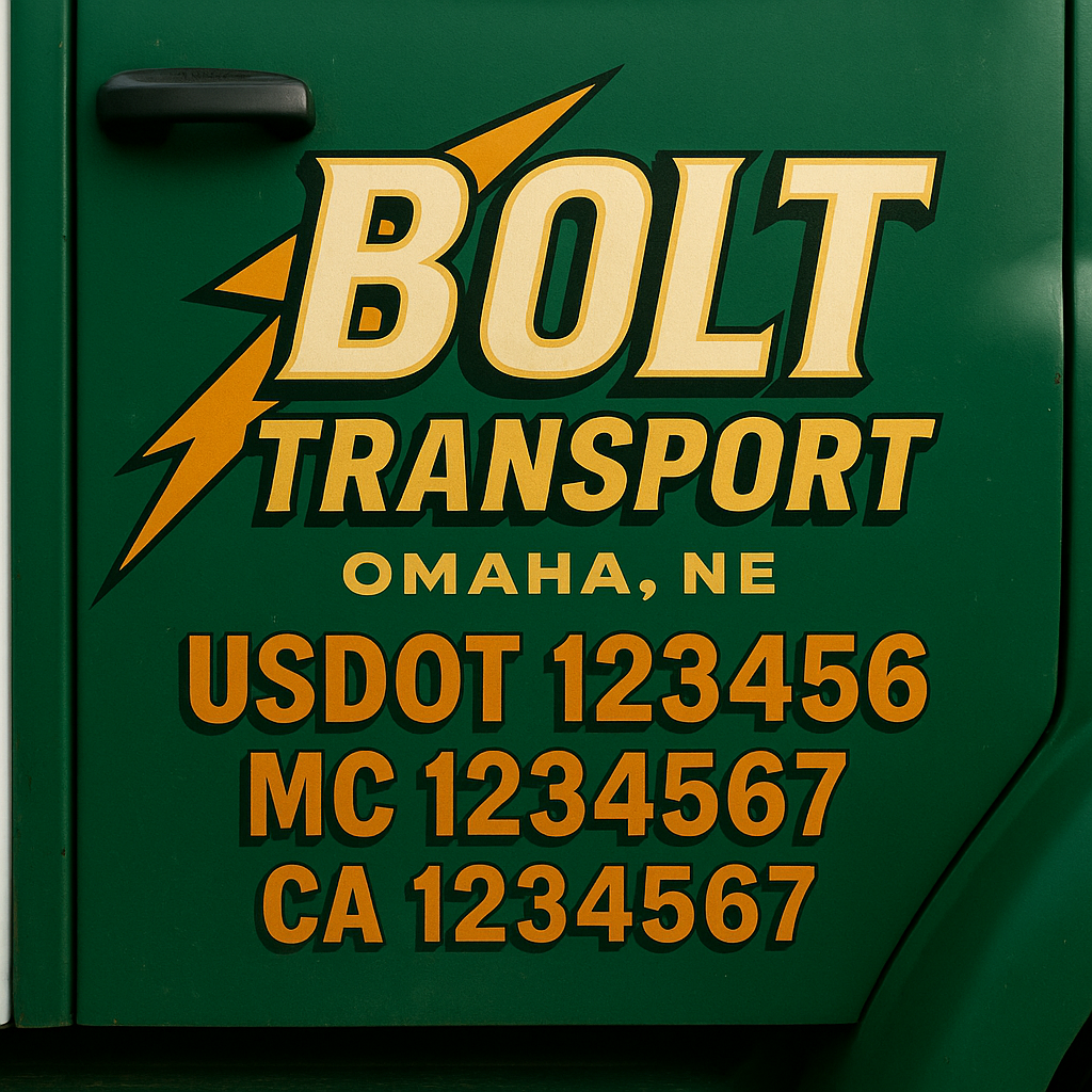 Custom Truck Door Decal Sticker Label Signs For Compliance | USDOT Truck Door Decal Lettering For Trucking & Transport Companies