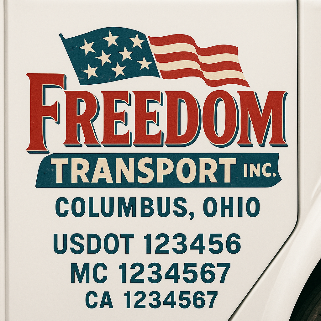 Custom Truck Door Decal Sticker Label Signs For Compliance | USDOT Truck Door Decal Lettering For Trucking & Transport Companies