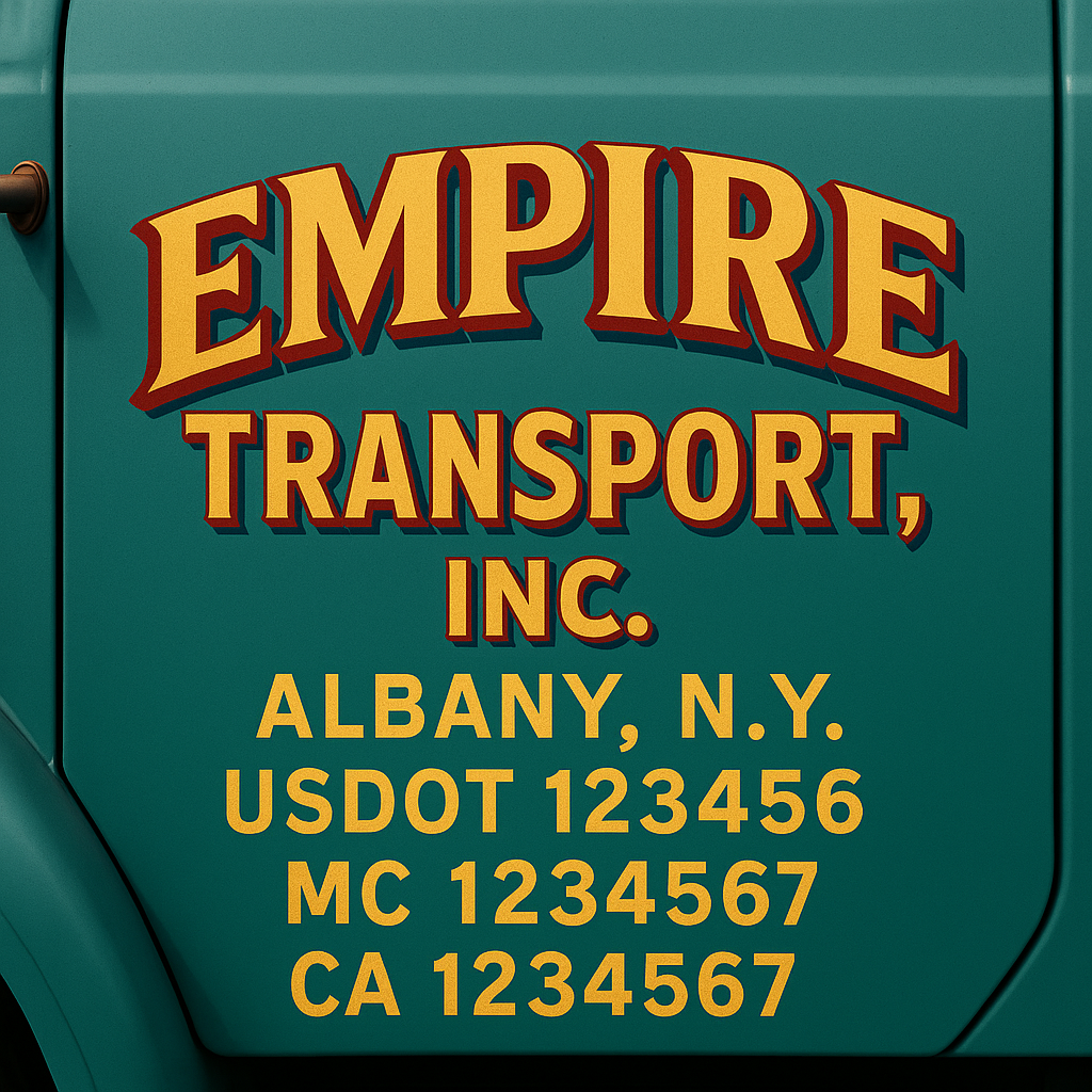 Custom Truck Door Decal Sticker Label Signs For Compliance | USDOT Truck Door Decal Lettering For Trucking & Transport Companies