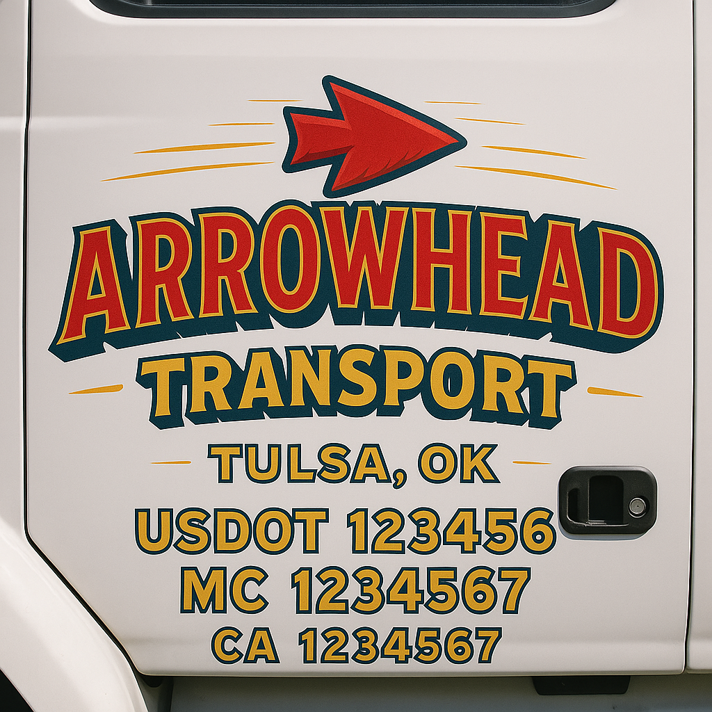 Custom Truck Door Decal Sticker Label Signs For Compliance | USDOT Truck Door Decal Lettering For Trucking & Transport Companies