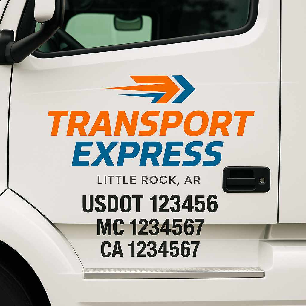 Custom Truck Door Decal Sticker Label Signs For Compliance | USDOT Truck Door Decal Lettering For Trucking & Transport Companies