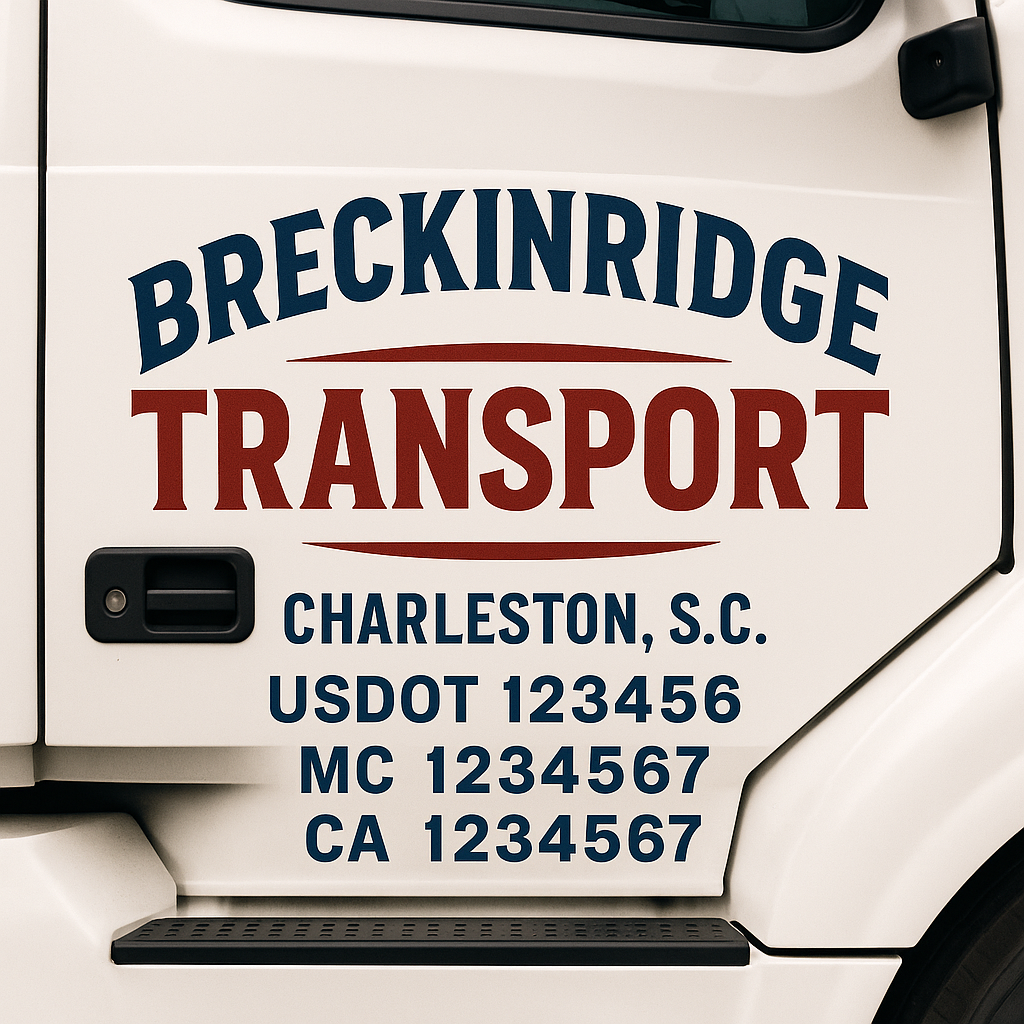 Custom Truck Door Decal Sticker Label Signs For Compliance | USDOT Truck Door Decal Lettering For Trucking & Transport Companies