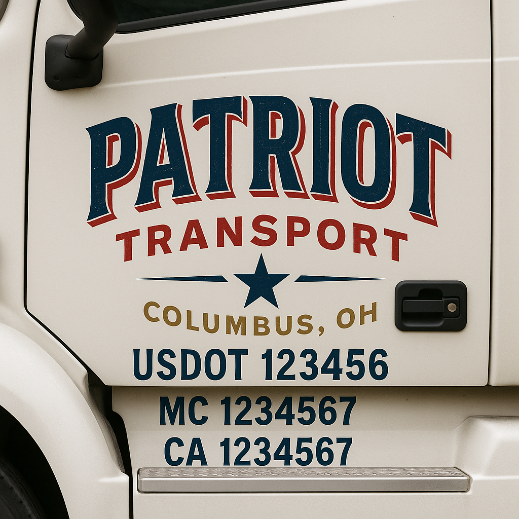 Custom Truck Door Decal Sticker Label Signs For Compliance | USDOT Truck Door Decal Lettering For Trucking & Transport Companies